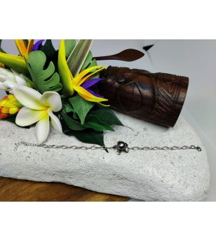 Bracelet Réglable Perle Tahiti Fleur