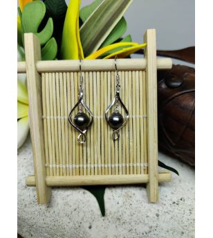 Boucles d'Oreille Perle Tahiti B8