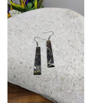 Boucles d'Oreilles Nacre Gravée Tahiti Taille cm