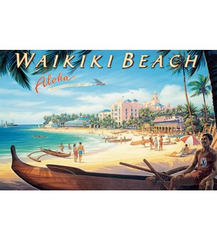 Magnet Waikiki Beach 8x5cm