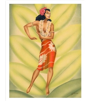 Poster Art Graceful Dancer, Hawaiian Numériser Haute qualité 28x35 cm
