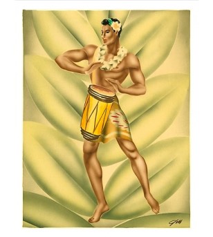 Poster Art Hawaiian Hula...
