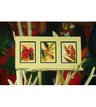 Cadre Déco Vintage Floral Collection Fibre Naturelle 15x30 cm