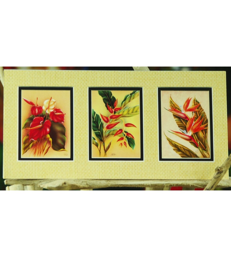 Cadre Déco Vintage Floral Collection Fibre Naturelle 15x30 cm