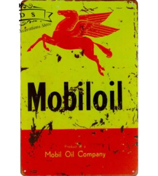 Plaque Métal Vintage Mobil Oil 30*20