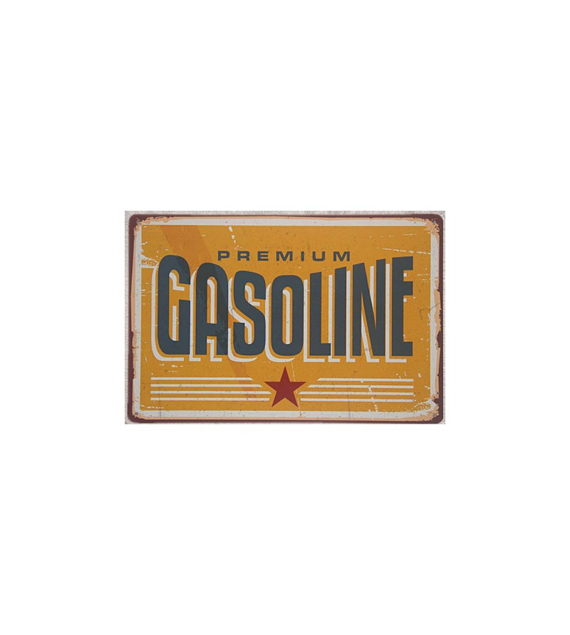 Plaque Métal Vintage Prenium Gasoline 30*20