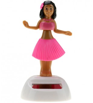 Miniature Dashboard Doll Solaire Rose Plastique - 10X4.5