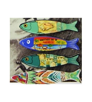 Set 4 Magnet Fish Grès Céramique Taille 6x8cm