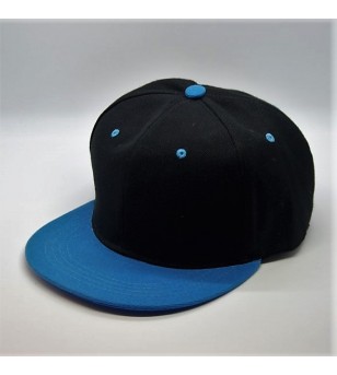 Casquette  Snapback Noire Visière Bleu