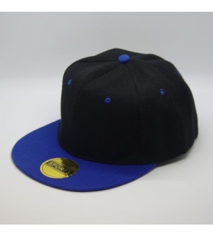 Casquette  Snapback Noire Visière Bleu