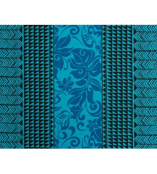 Tissu au Mètre Tatoo Montera Turquoise 65% Polyester - 35% Cotton Largeur 110 cm