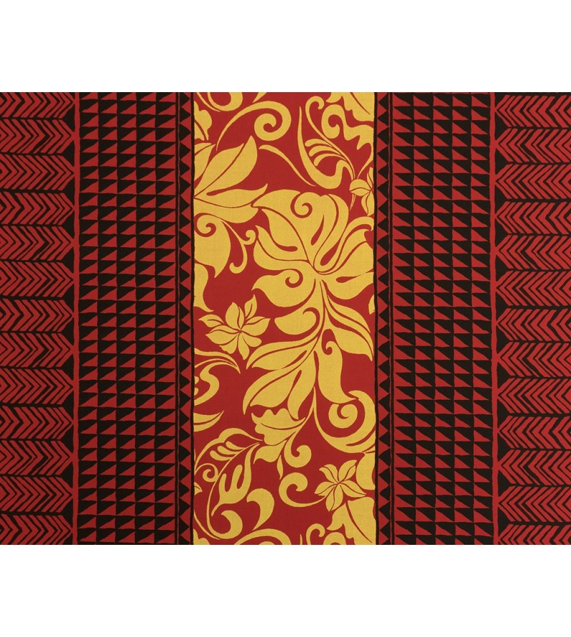 Tissu au Mètre Tatoo Monstera Red 65% Polyester - 35% Cotton Largeur 110 cm