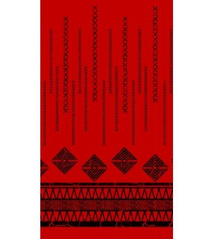 Tissu au Mètre Vintage Tatoo Red Black 65% Polyester - 35% Cotton Largeur 110 cm