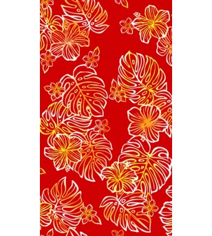 Tissu au Mètre Hibiscus Montera Red 65% Polyester - 35% Cotton Largeur 110 cm