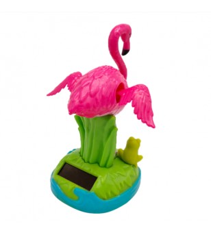 Flamingo Dashboard Doll Solaire Plastique - Taille  11x8x5 cm