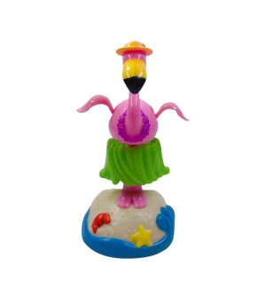 Flamingo Dashboard Doll Solaire Plastique - Taille  11x8x5 cm