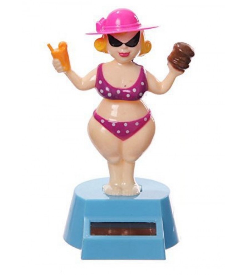 Lady Girl Dashboard Doll Solaire Plastique - Taille  12.5x10x5 cm 