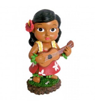 Miniature Dashboard Dolls - Hula Girl W Ukulele 10X4.5