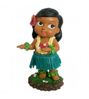 Miniature Dashboard Dolls - Hula Girl W Ukulele 10X4.5