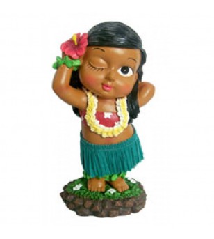 Miniature Dashboard Dolls - Hula Girl W Ukulele 10X4.5