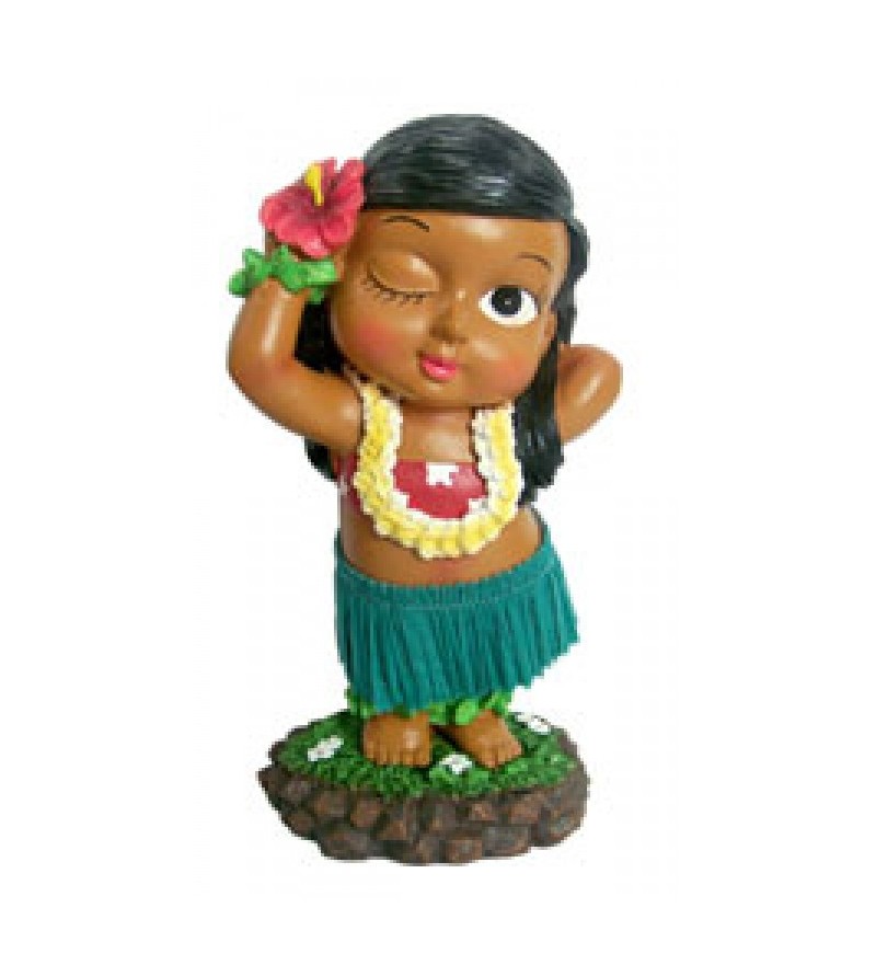 Miniature Dashboard Dolls - Hula Girl W Ukulele 10X4.5