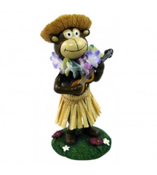 Miniature Dashboard Dolls - Hula Girl W Ukulele 10X4.5