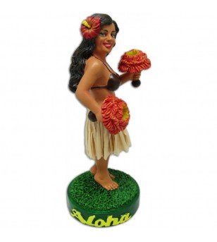 Miniature Dashboard Dolls - Hula Girl W Ukulele 10X4.5