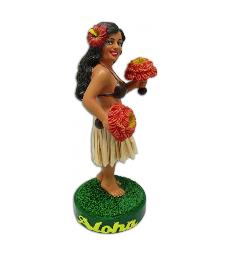 Miniature Dashboard Dolls - Hula Girl W Ukulele 10X4.5