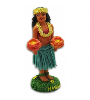 Miniature Dashboard Dolls - Hula Girl W Ukulele 10X4.5