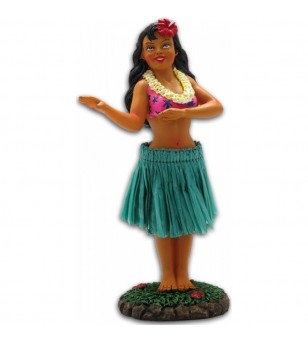 Miniature Dashboard Dolls - Hula Girl W Ukulele 10X4.5
