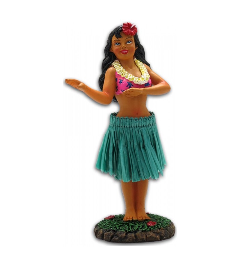 Miniature Dashboard Dolls - Hula Girl W Ukulele 10X4.5