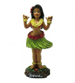 Miniature Dashboard Dolls - Hula Girl W Ukulele 10X4.5