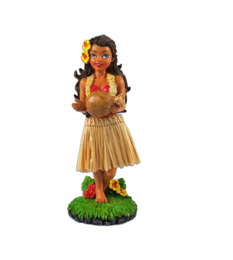 Miniature Dashboard Dolls - Hula Girl W Ukulele 10X4.5