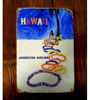 Plaque Métal Surf, Hawaii, Vintage 20*30