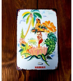 Plaque Métal Surf, Hawaii, Vintage 20*30