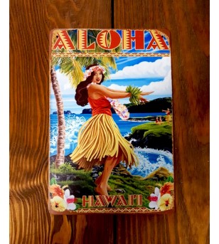 Plaque Métal Surf, Hawaii, Vintage 20*30