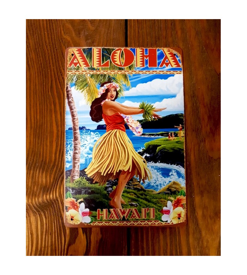 Plaque Métal Surf, Hawaii, Vintage 20*30