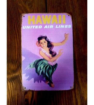 Plaque Métal Surf, Hawaii, Vintage 20*30