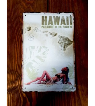 Plaque Métal Surf, Hawaii, Vintage 20*30