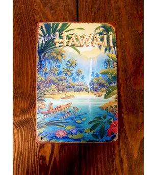 Plaque Métal Surf, Hawaii, Vintage 20*30