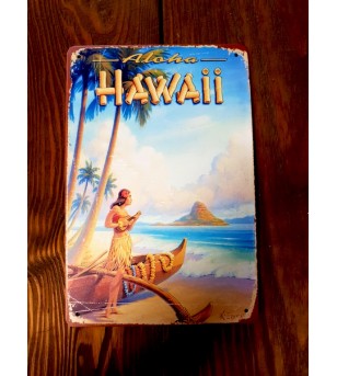 Plaque Métal Surf, Hawaii, Vintage 20*30