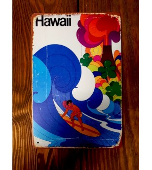 Plaque Métal Surf, Hawaii, Vintage 20*30