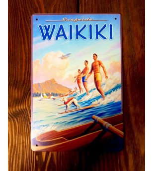 Plaque Métal Surf, Hawaii, Vintage 20*30