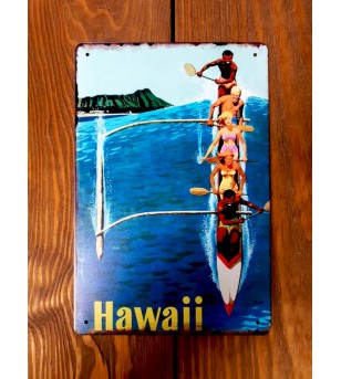 Plaque Métal Surf, Hawaii, Vintage 20*30