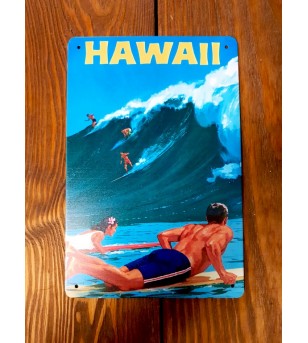 Plaque Métal Surf, Hawaii, Vintage 20*30