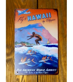 Plaque Métal Surf, Hawaii, Vintage 20*30