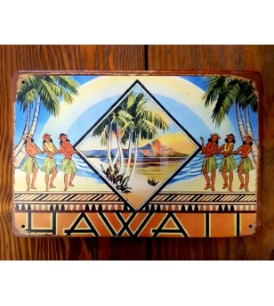 Plaque Métal Surf, Hawaii, Vintage 20*30