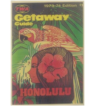 Affiche Papier Craft Hawaii, Surf, Tiki, Voyage, Vintage  42*30cm