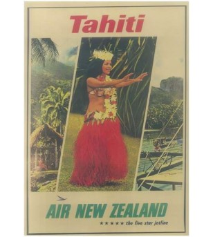 Affiche Papier Craft Hawaii, Surf, Tiki, Voyage, Vintage  42*30cm