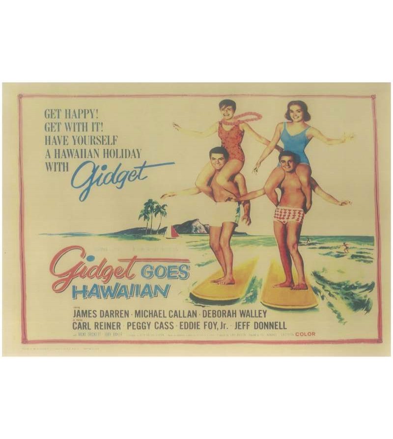 Affiche Papier Craft Hawaii, Surf, Tiki, Voyage, Vintage  30*42cm